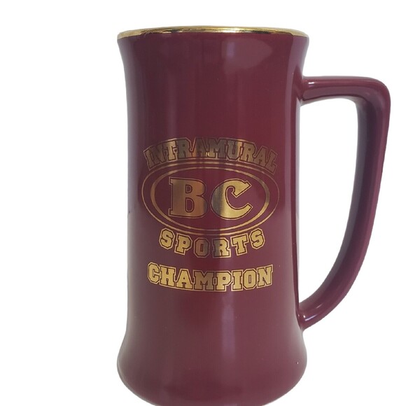 Boston College Beer Stein 16oz BC Intramural Sports Champion Maroon Gold no chip - Picture 1 of 8